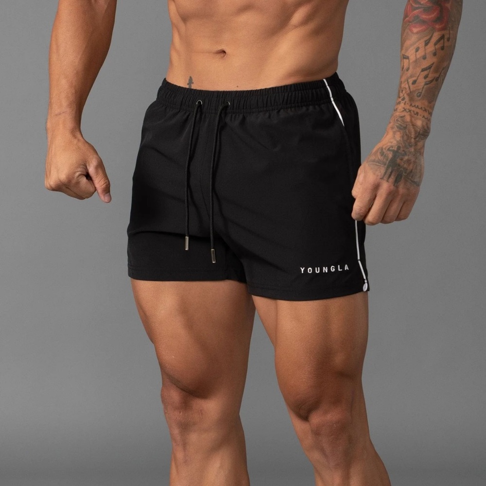 (Black) $20 - YoungLA 143 SHORT SHORT SWIM SHORTS - size medium - gently used